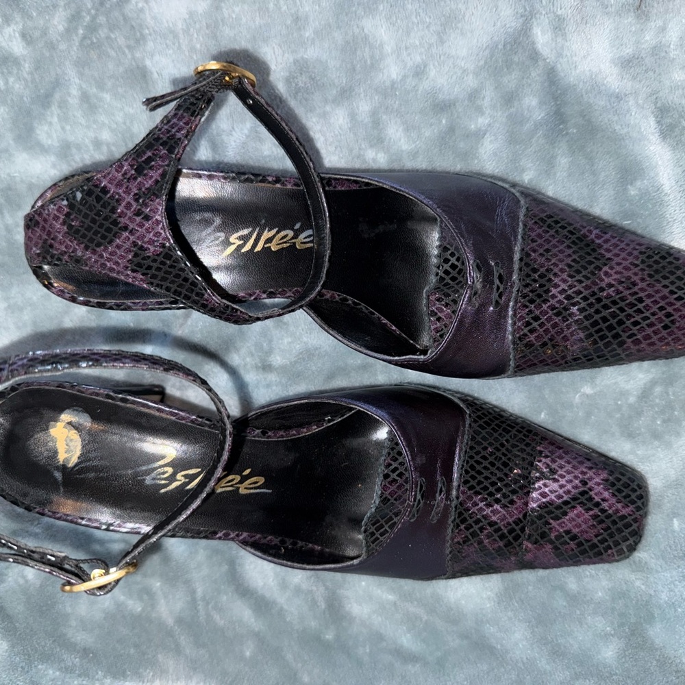 Leslie Purple Ankle Strap Heels